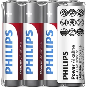 Батарейка Philips Power Alkaline AAA лужна плівка, 4 шт, LR03P4F/10 UA